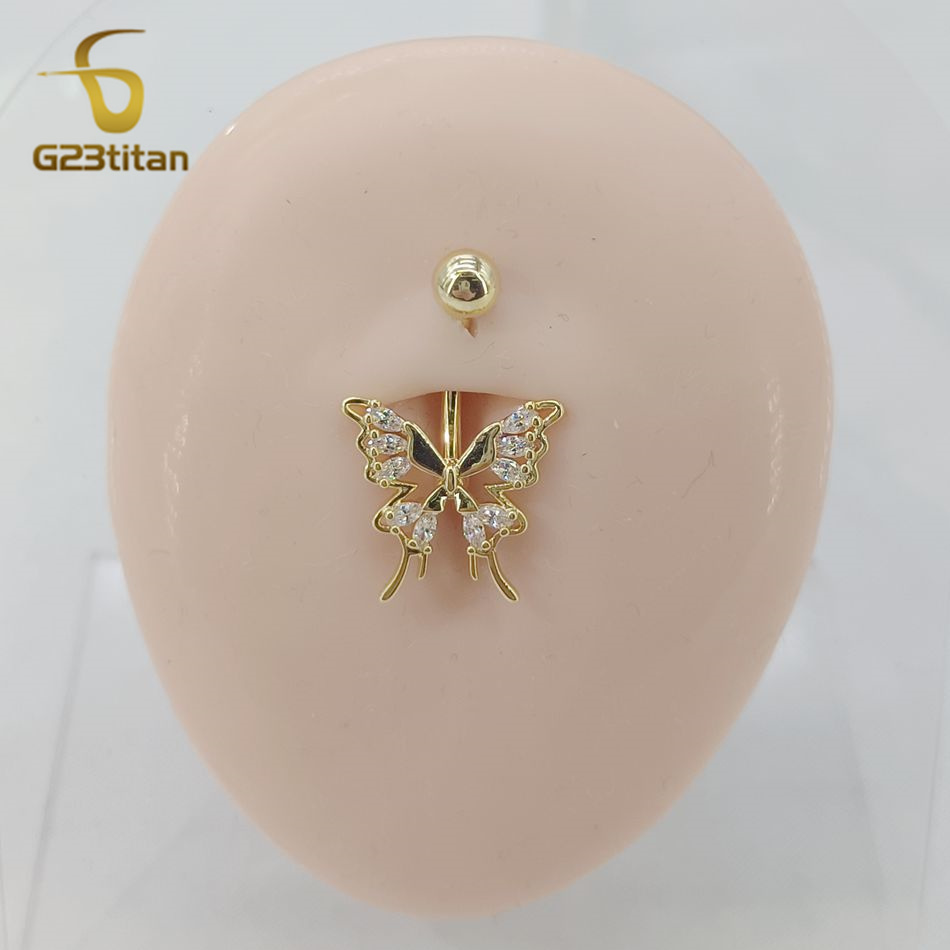 Beautiful Crystal Zircon Butte – Belly Bar Titanium recenzja i cena