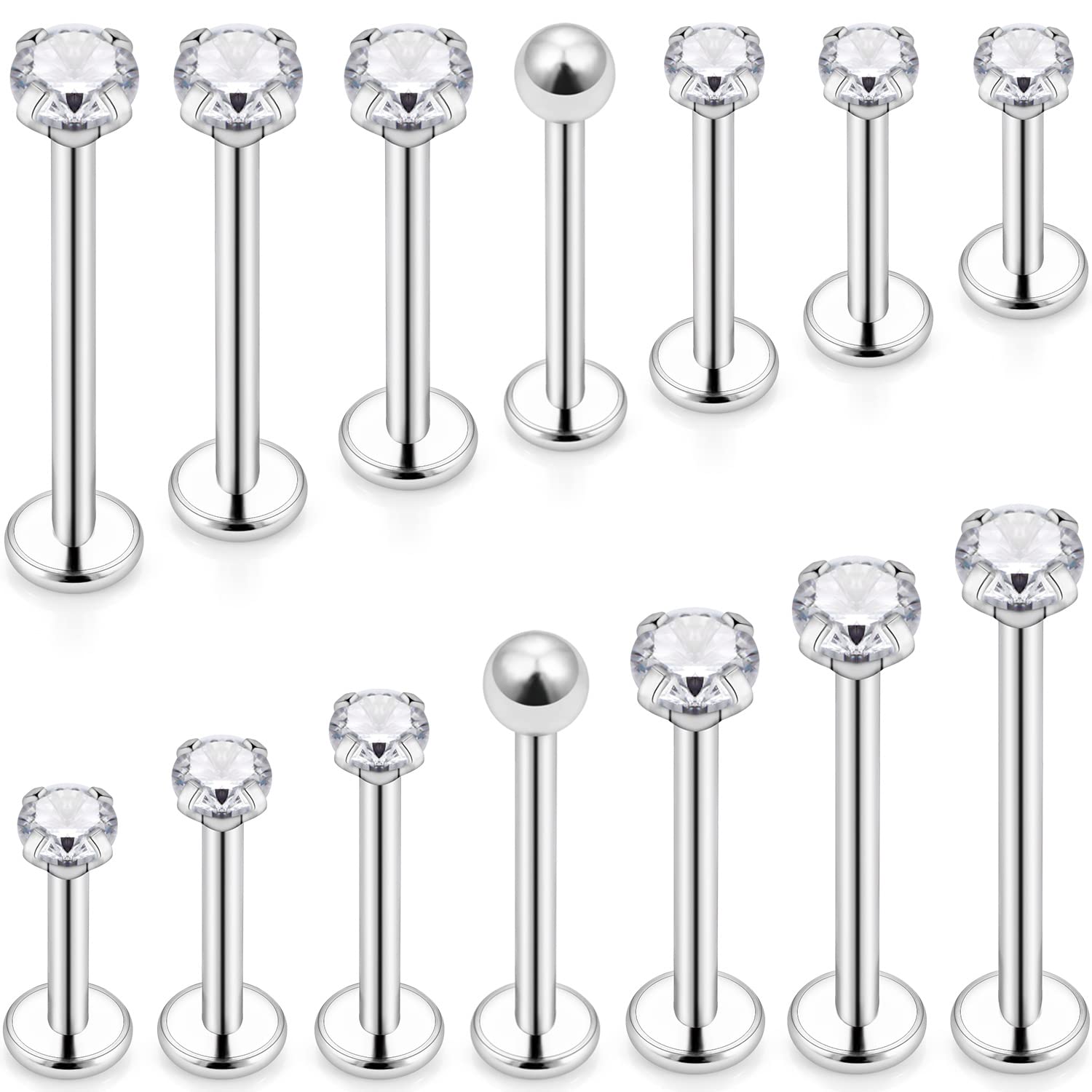 16G Different Sizes Flat Back  – Body Jewelry Flat Back recenzja i cena
