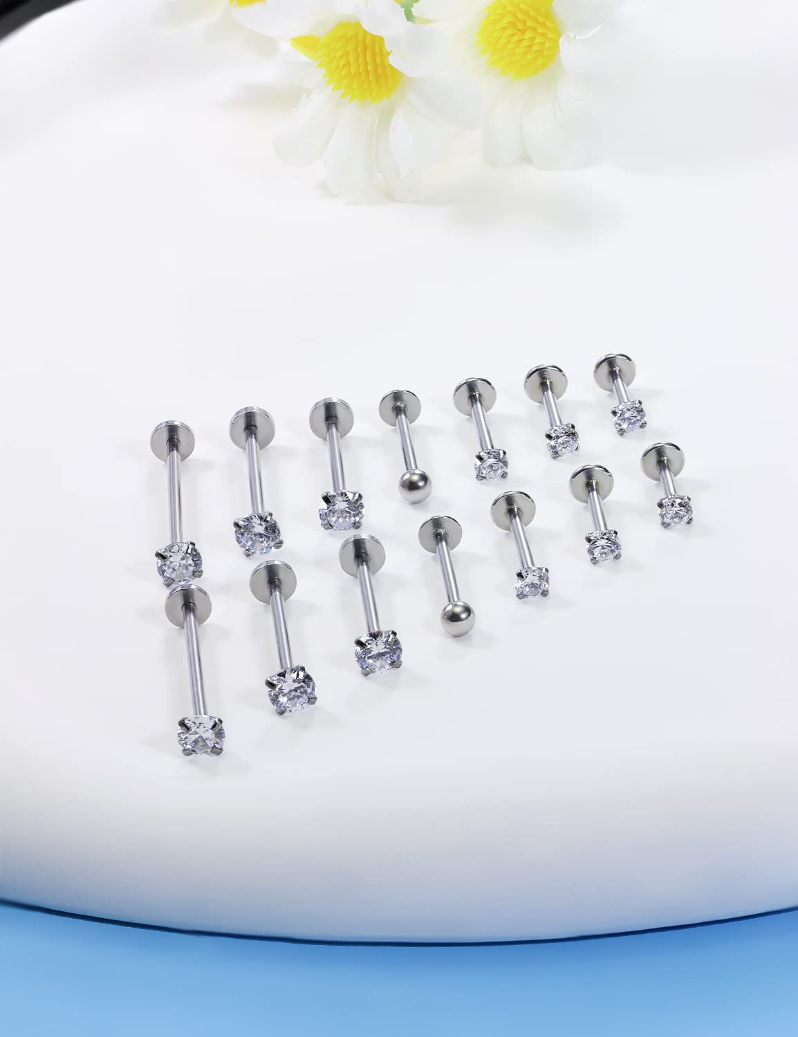 16G Different Sizes Flat Back  – Body Jewelry Flat Back recenzja i cena