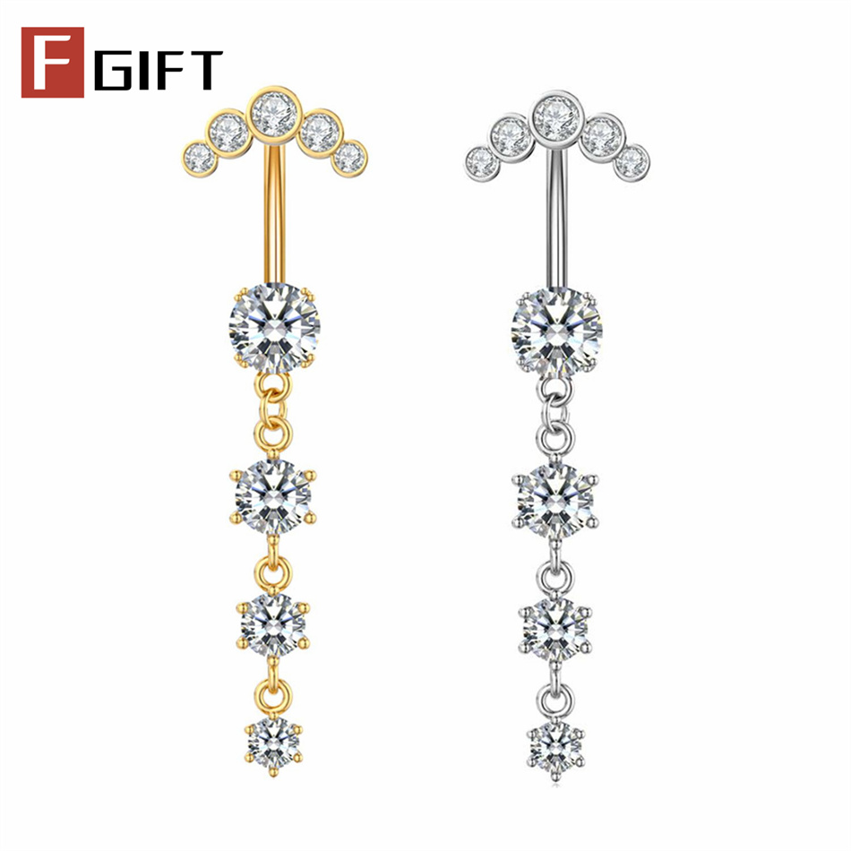 Gold Silver Color Long Dangled – Belly Bar Titanium recenzja i cena