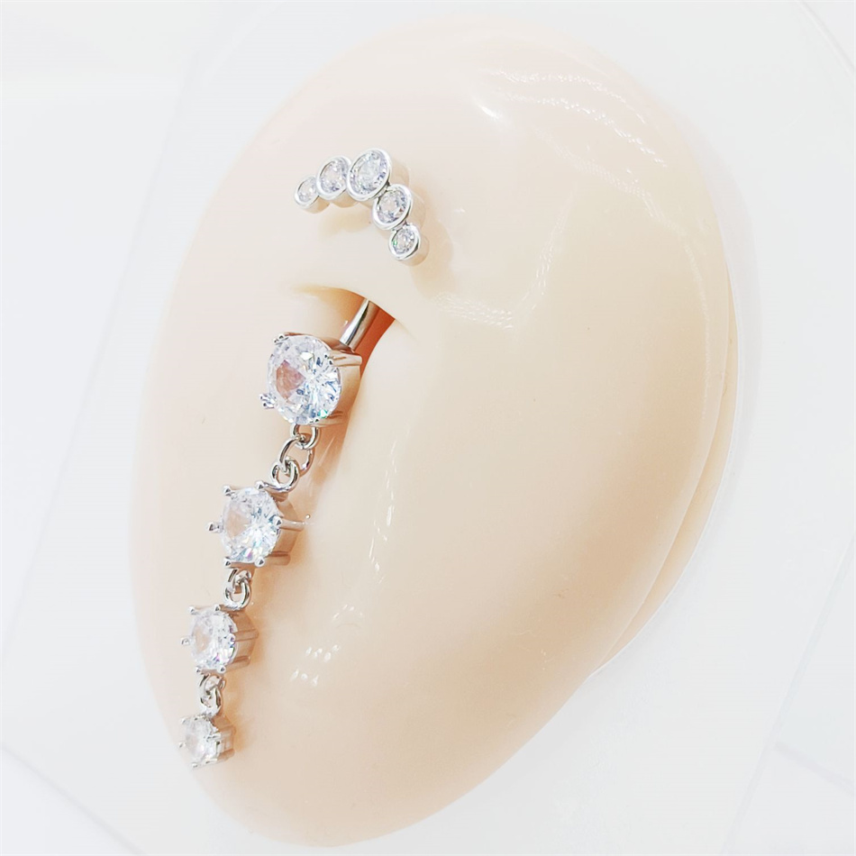 Gold Silver Color Long Dangled – Belly Bar Titanium recenzja i cena