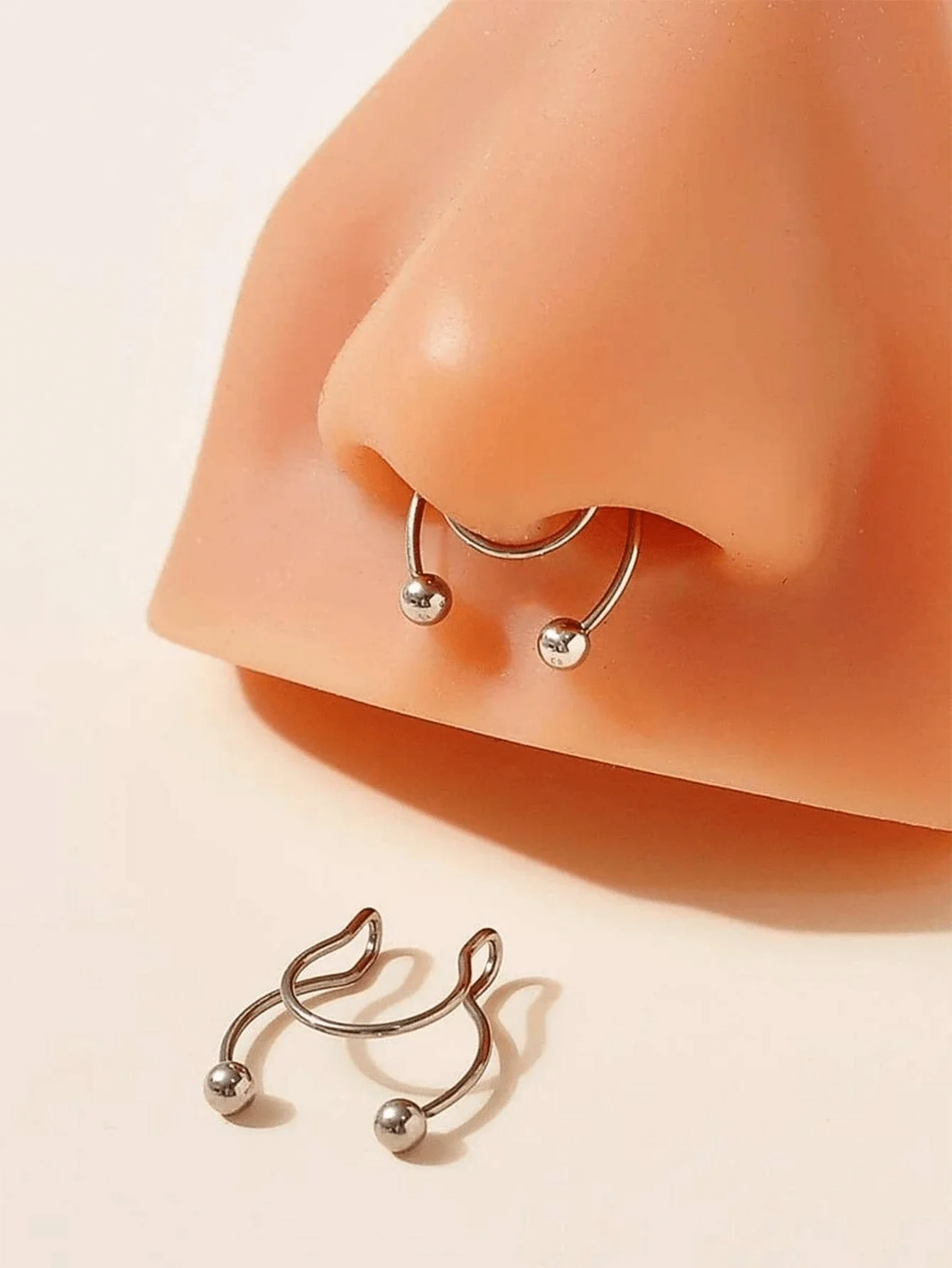 2pcs Stainless Steel Clip-On N – Body Jewelry Septum recenzja i cena