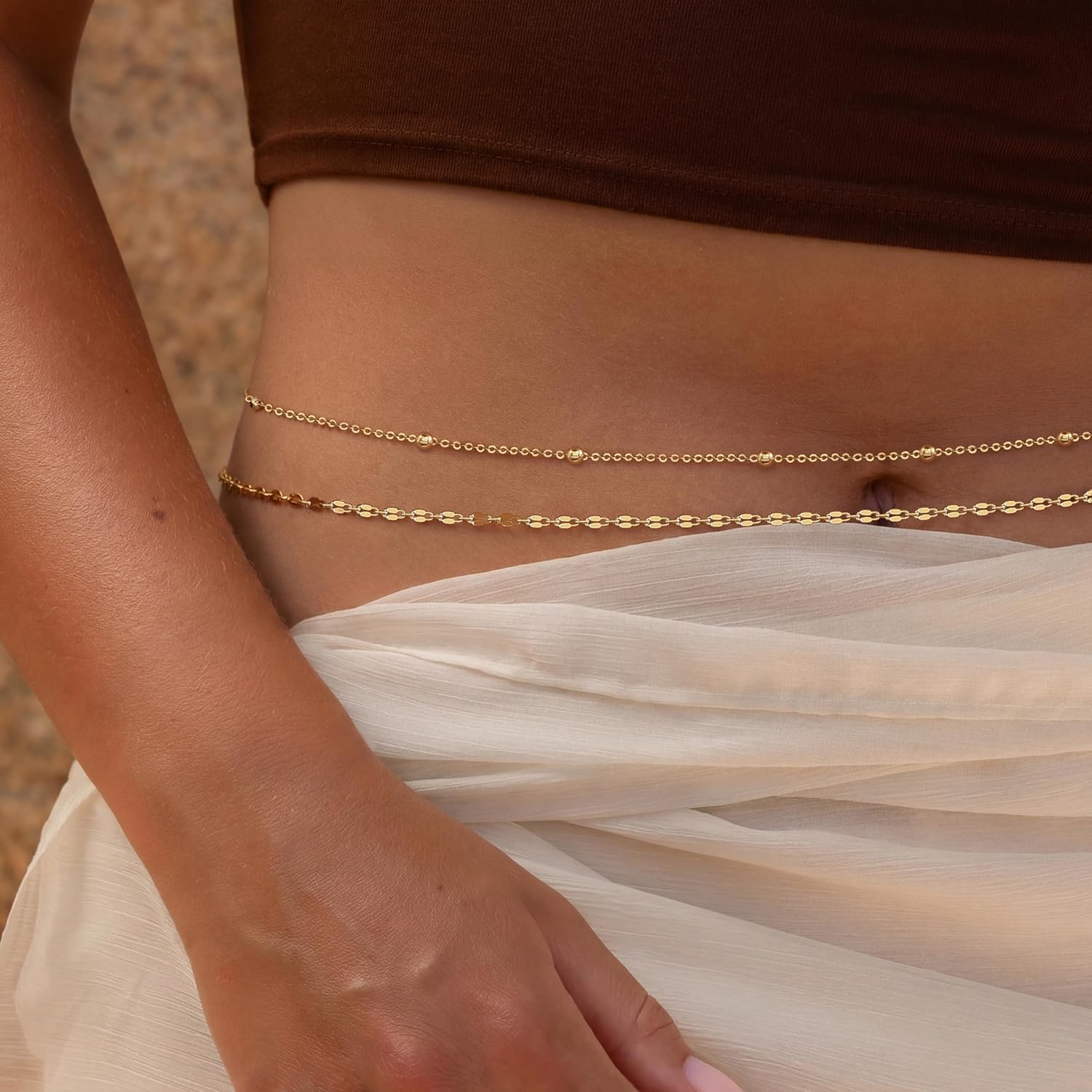 14K Gold Plated Waist Chain Wo – Body Jewelry Beach recenzja i cena