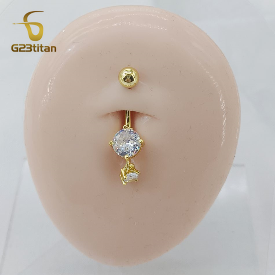 CZ Zircon Dangle Belly Button  – Belly Bar Titanium recenzja i cena
