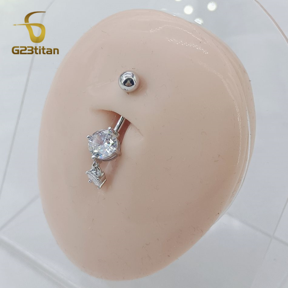 CZ Zircon Dangle Belly Button  – Belly Bar Titanium recenzja i cena